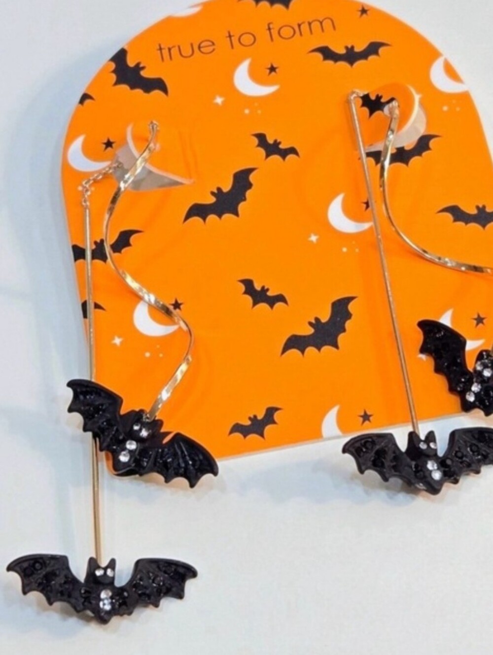 True To Form Bat Dangle Earrings - Black